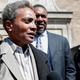 Chicago Mayor-elect Lori Lightfoot leaves the Rainbow PUSH Coalition in Chicago, Illinois on April 3, 2019.